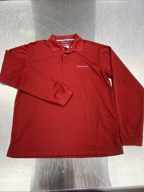 Columbia Men's Long-Sleeve Sun Shield Burnt Orange Polo